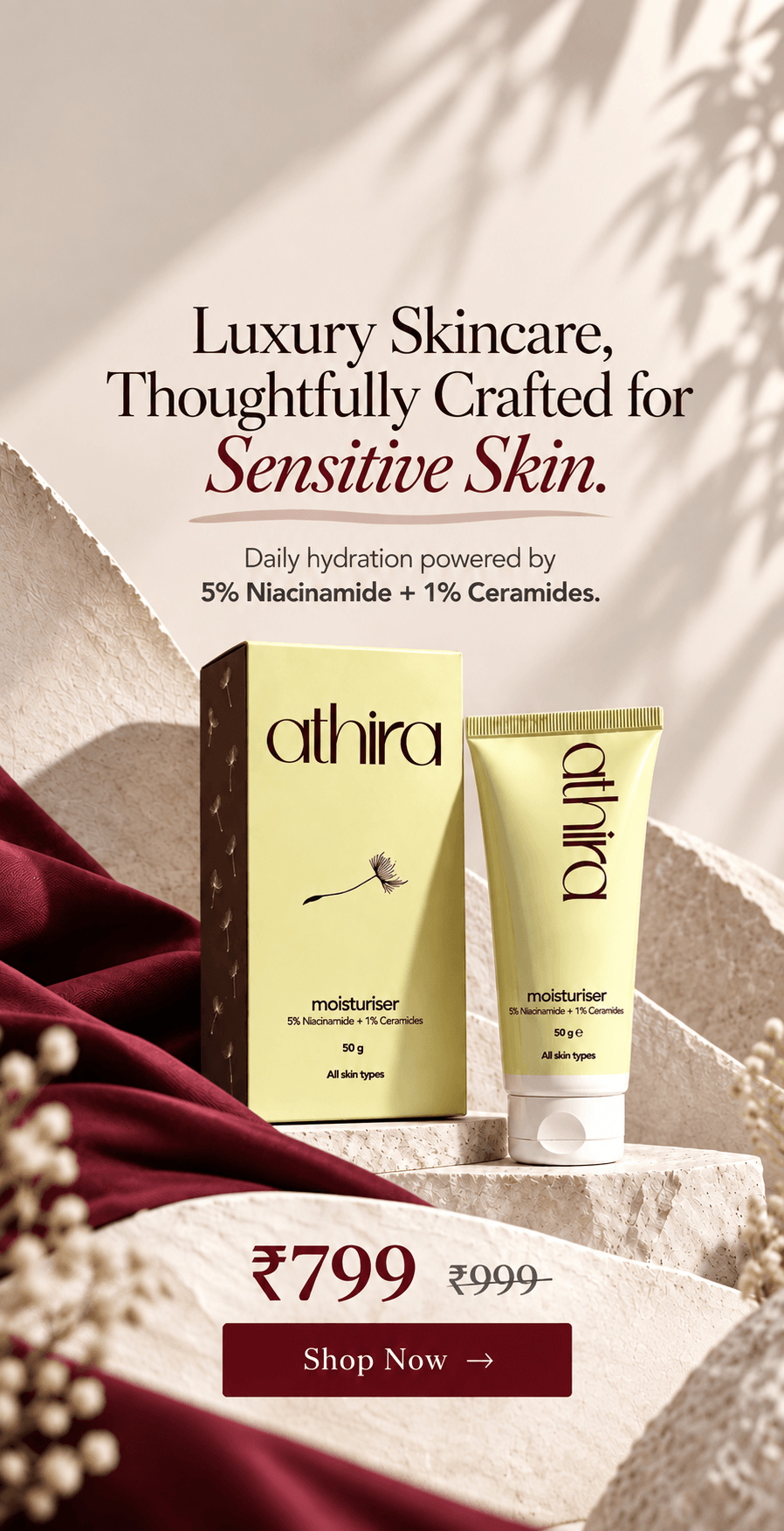 luxury skincare in sunlit stillness (1)